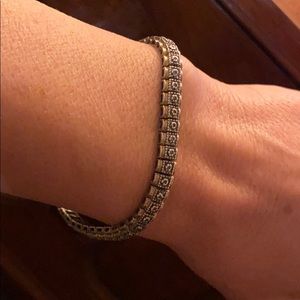 S s real diamonds gold plated vintage bracelet